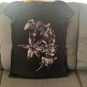 Express Black Sequin Embellished Women's Top